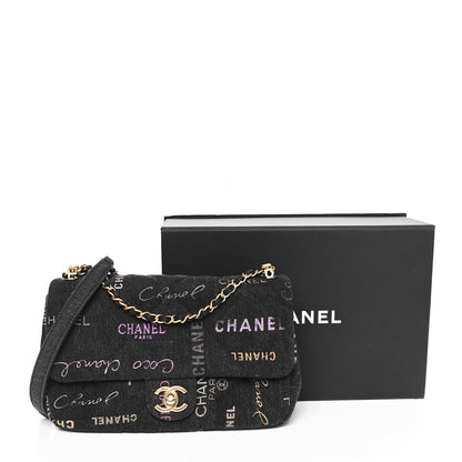 Chanel Denim Quilted Denim Mood Large Flap Black Multicolor 11 of 11