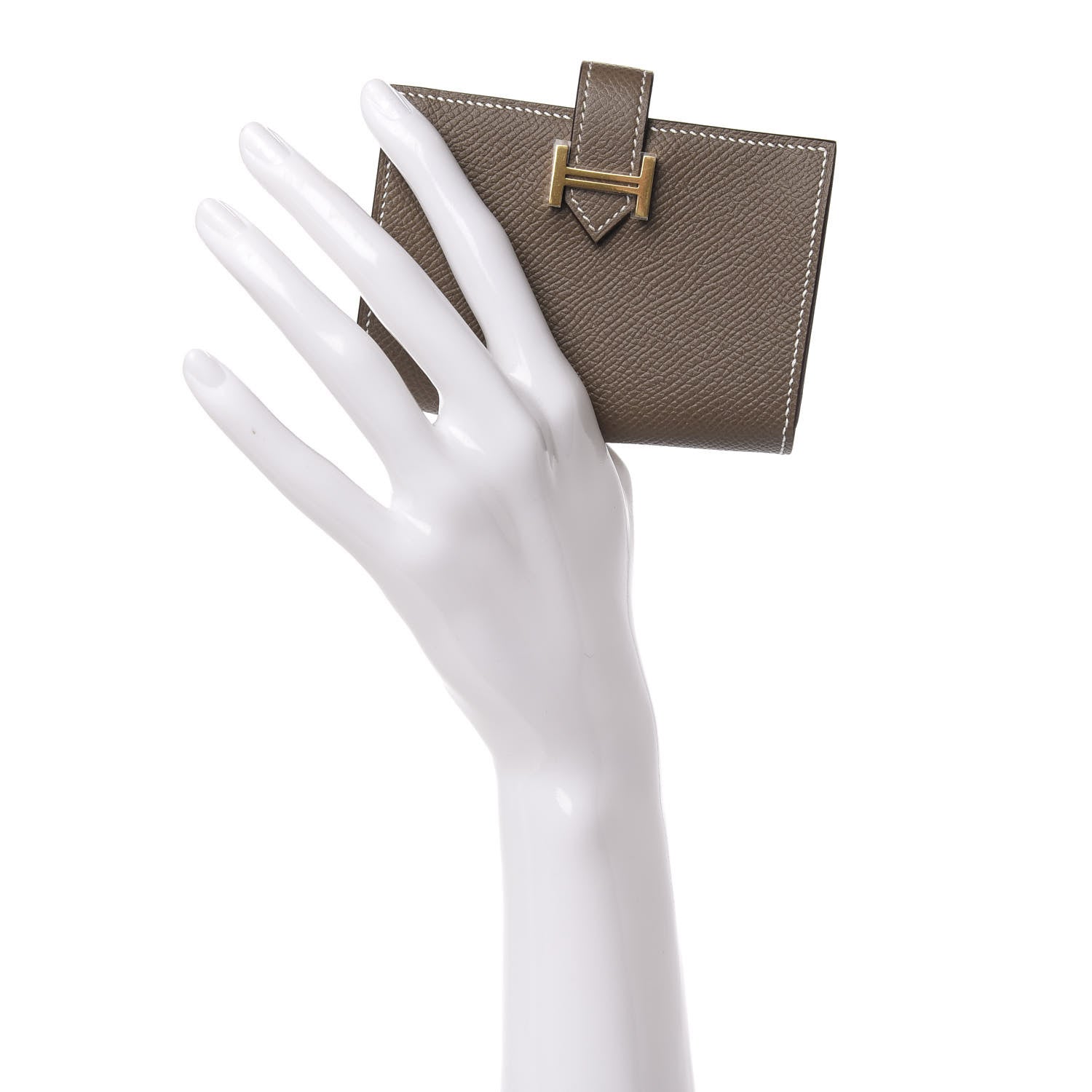 Hermes Epsom Bearn Card Holder Wallet Etoupe 2 of 8