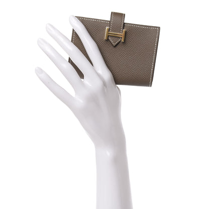 Hermes Epsom Bearn Card Holder Wallet Etoupe 2 of 8