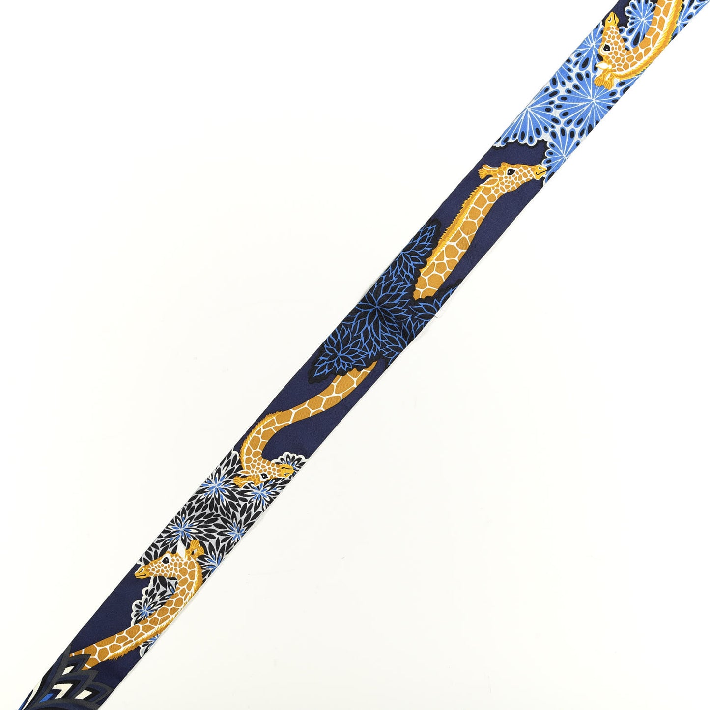 Silk The Three Graces Twilly Bleu Nuit Gold Black