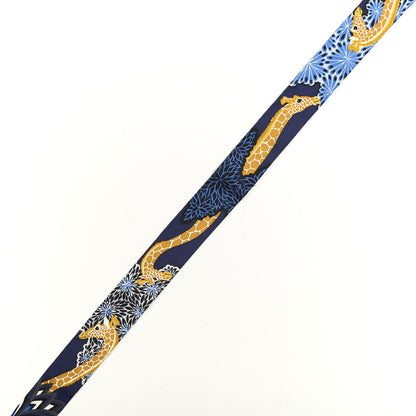 Hermes Silk The Three Graces Twilly Bleu Nuit Gold Black 4 of 5