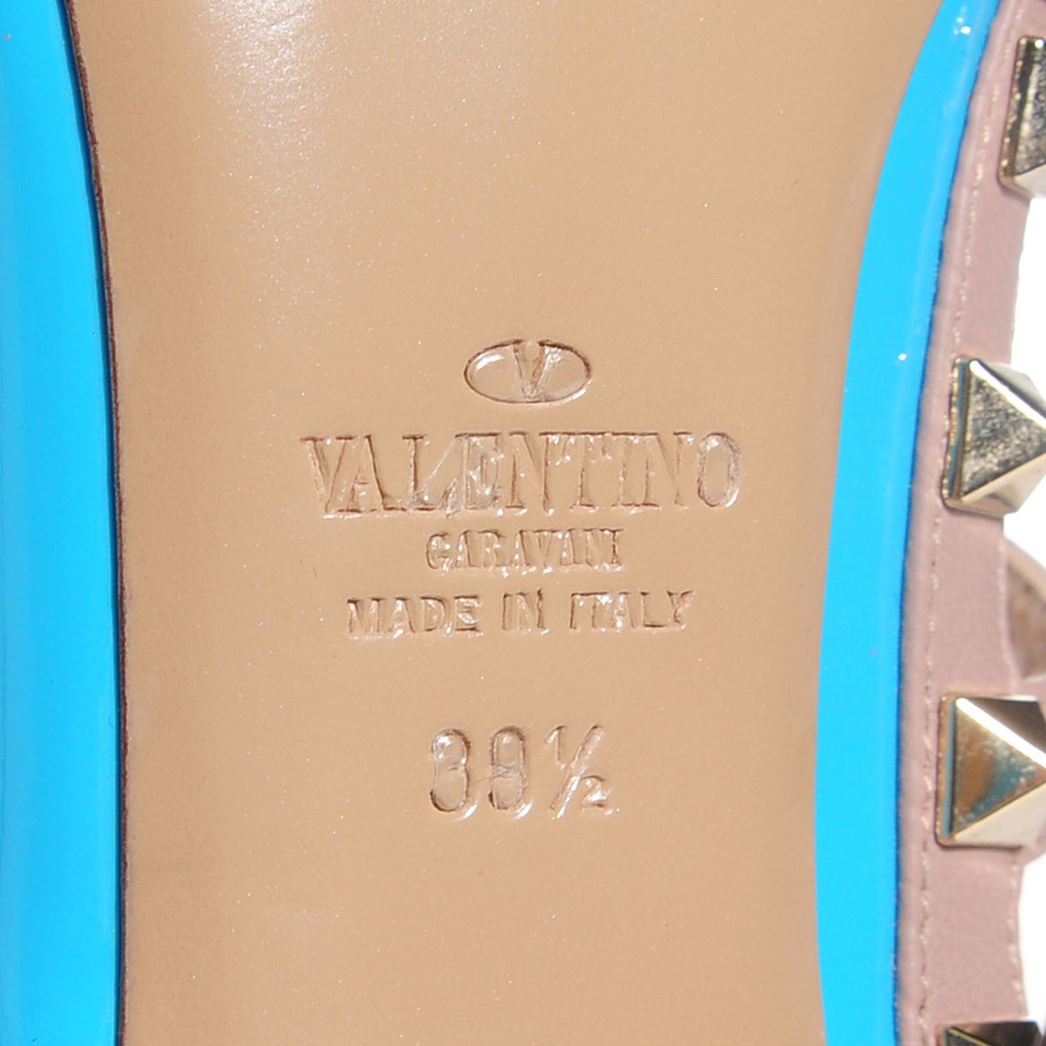 Valentino Garavani Patent Rockstud Ankle Strap 100mm Pumps 39.5 Parrot Poudre 6 of 6