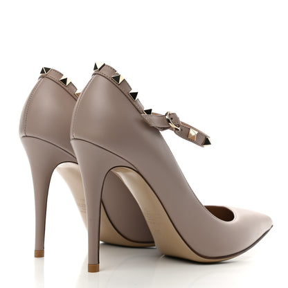 Valentino Garavani Calfskin Rockstud Front Strap Pumps 36 Poudre 4 of 9