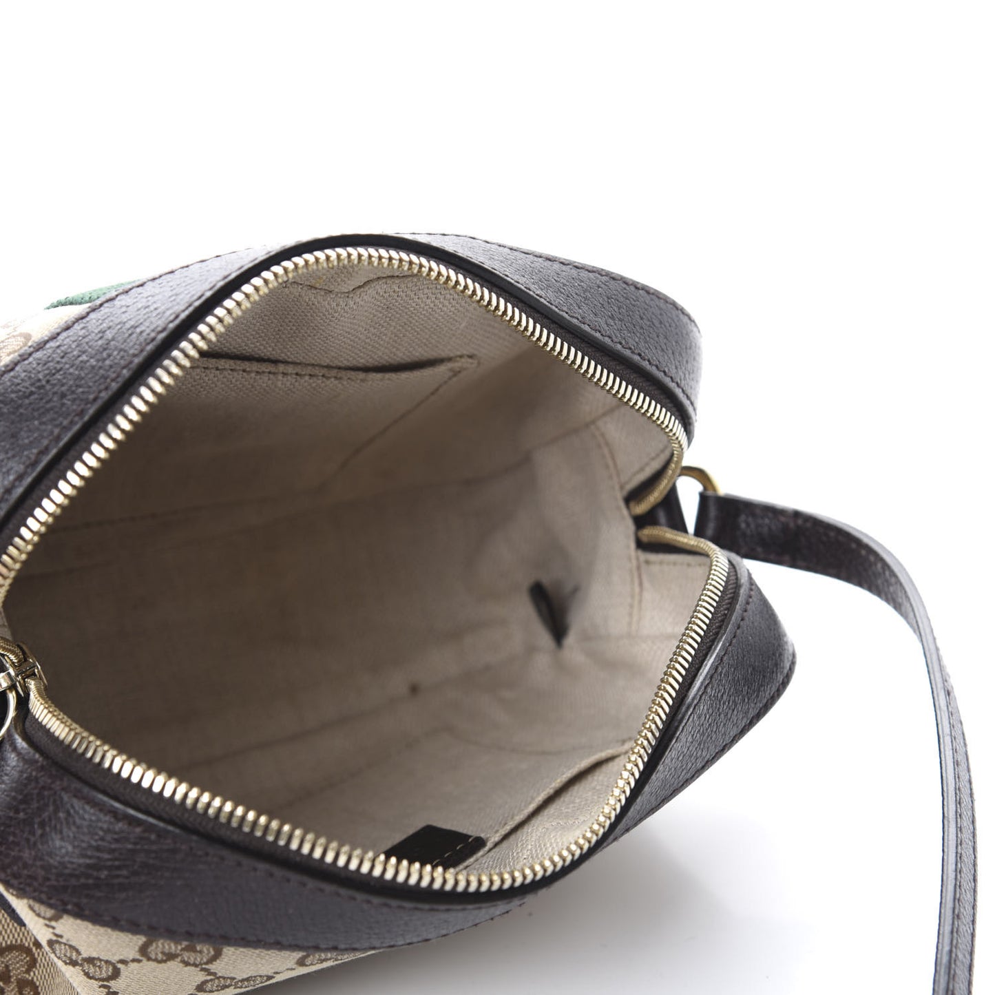 GG Supreme Monogram Web Small Webby Bee Shoulder Bag Dark Brown