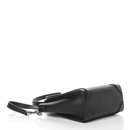 Celine Drummed Calfskin Nano Luggage Black 5 of 7