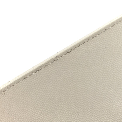 Saint Laurent Grain De Poudre Textured Mixed Matelasse Triquilt Monogram Clutch Blanc Vintage 8 of 19