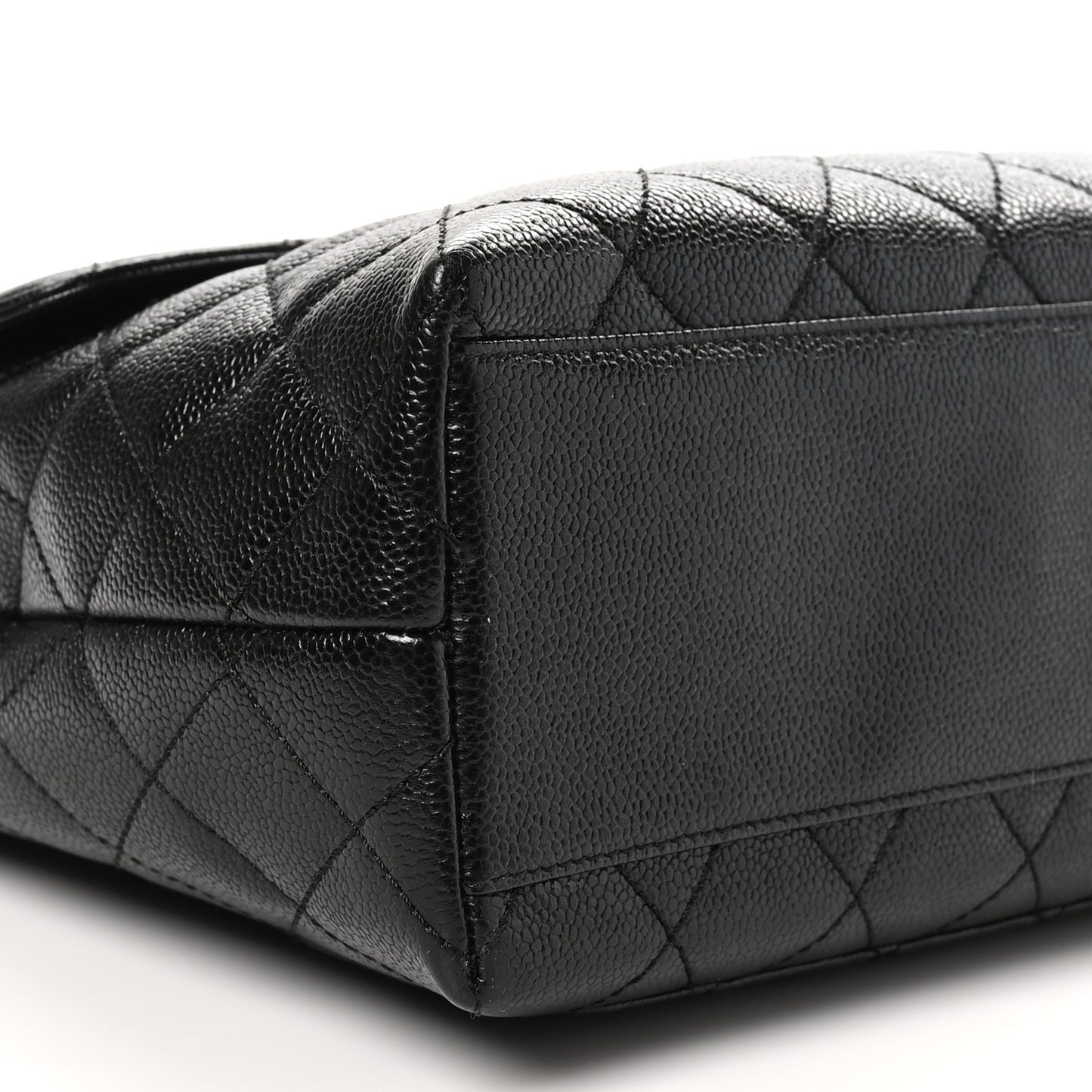 Caviar Quilted Jumbo Kelly Flap Black