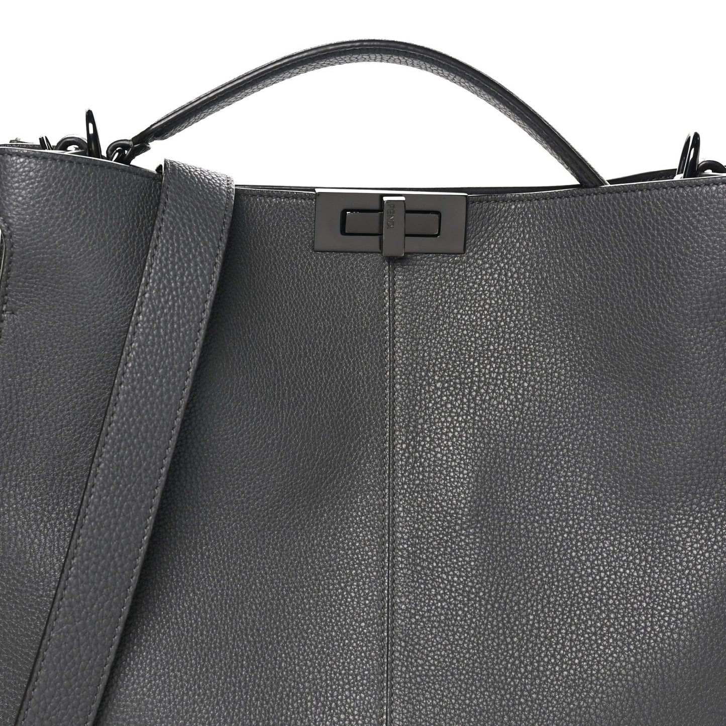 Cuoio Romano Large I SEE U Peekaboo X-Lite Tote Asfalto Praline Tobacco Moro