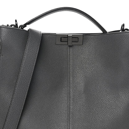 Fendi Cuoio Romano Large I SEE U Peekaboo X-Lite Tote Asfalto Praline Tobacco Moro 7 of 9