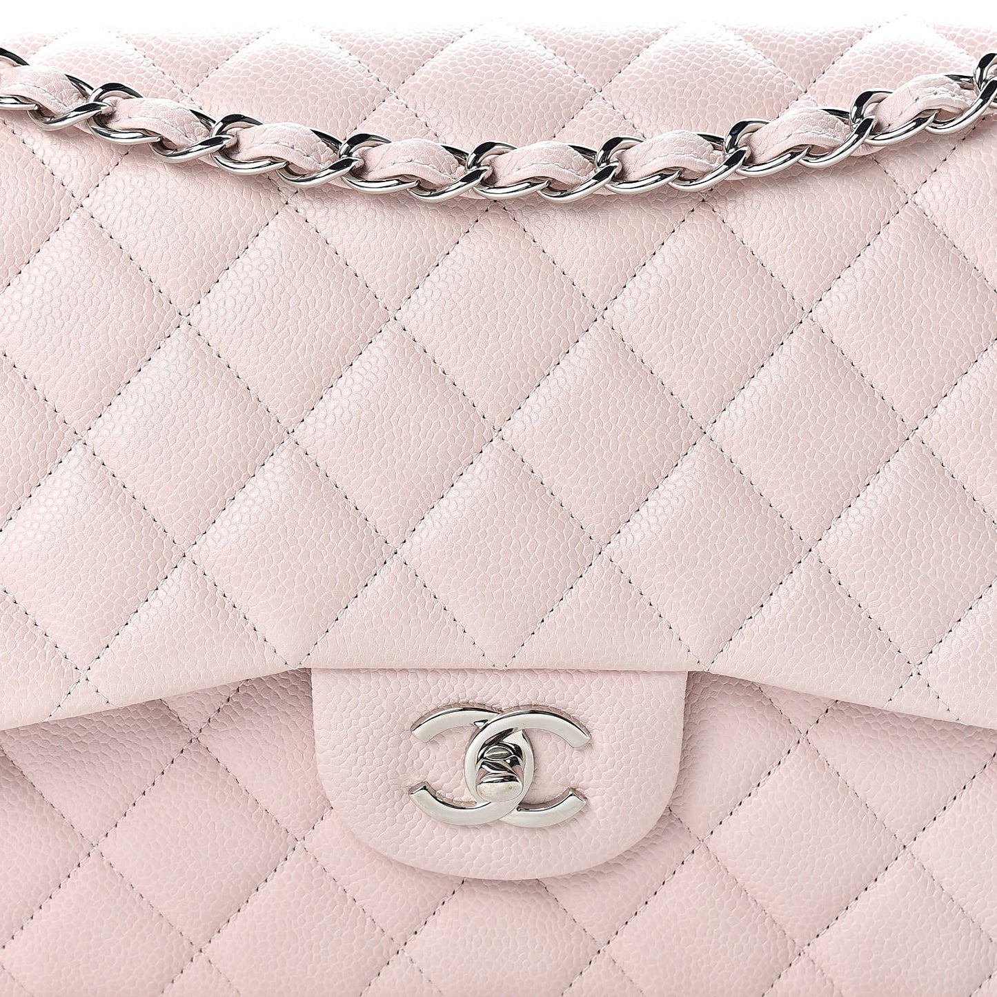 Caviar Quilted Jumbo Double Flap Pink