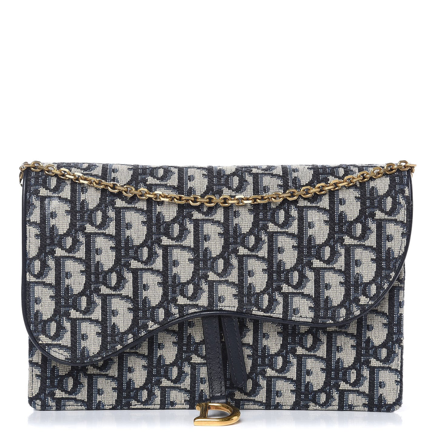 Oblique Saddle Chain Pouch Blue