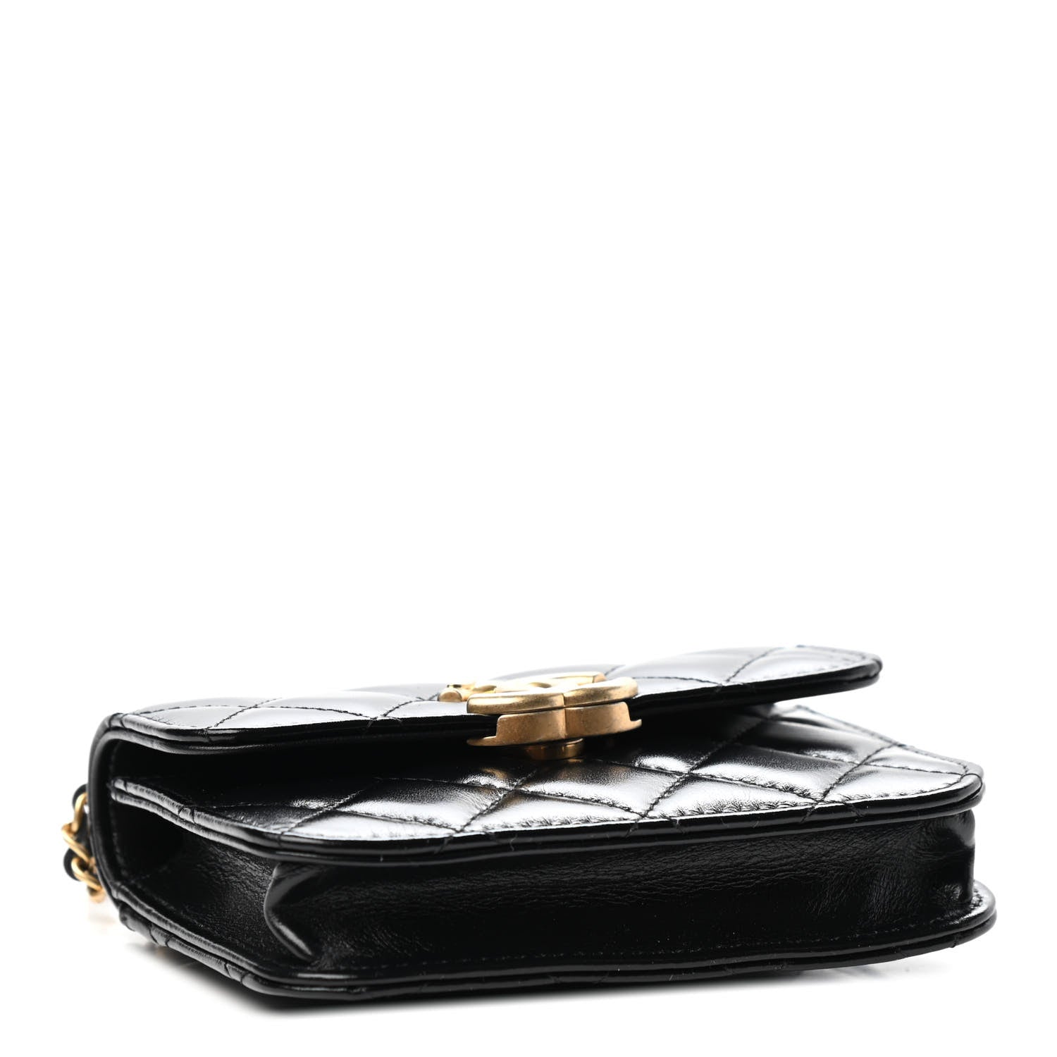 Chanel Calfskin Quilted Perfect Fit Coin Purse With Chain Black 3 of 4