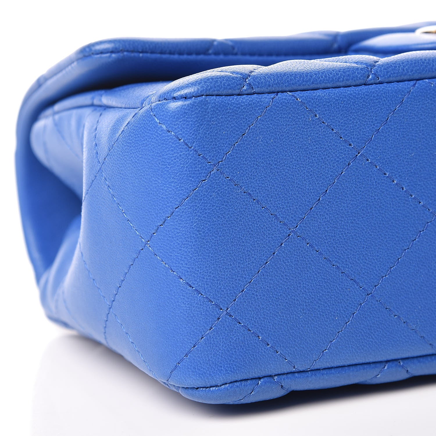 Chanel Lambskin Quilted Mini Rectangular Flap Blue 8 of 9