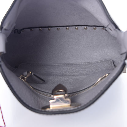Valentino Garavani Pebbled Calfskin Small Rockstud Flip-Lock Messenger Bag Stone 5 of 7