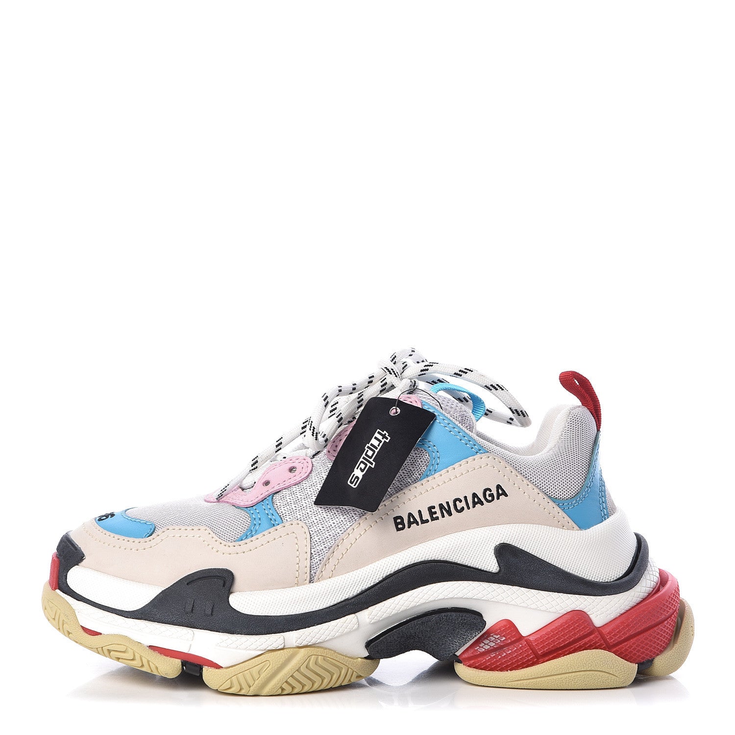 Balenciaga Fabric Mesh Womens Triple S Sneakers 36 White Blue Pink 1 of 10