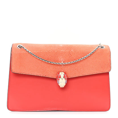 Bulgari Galuchat Calfskin Serpenti Forever Crossbody Bag Orange 1 of 10
