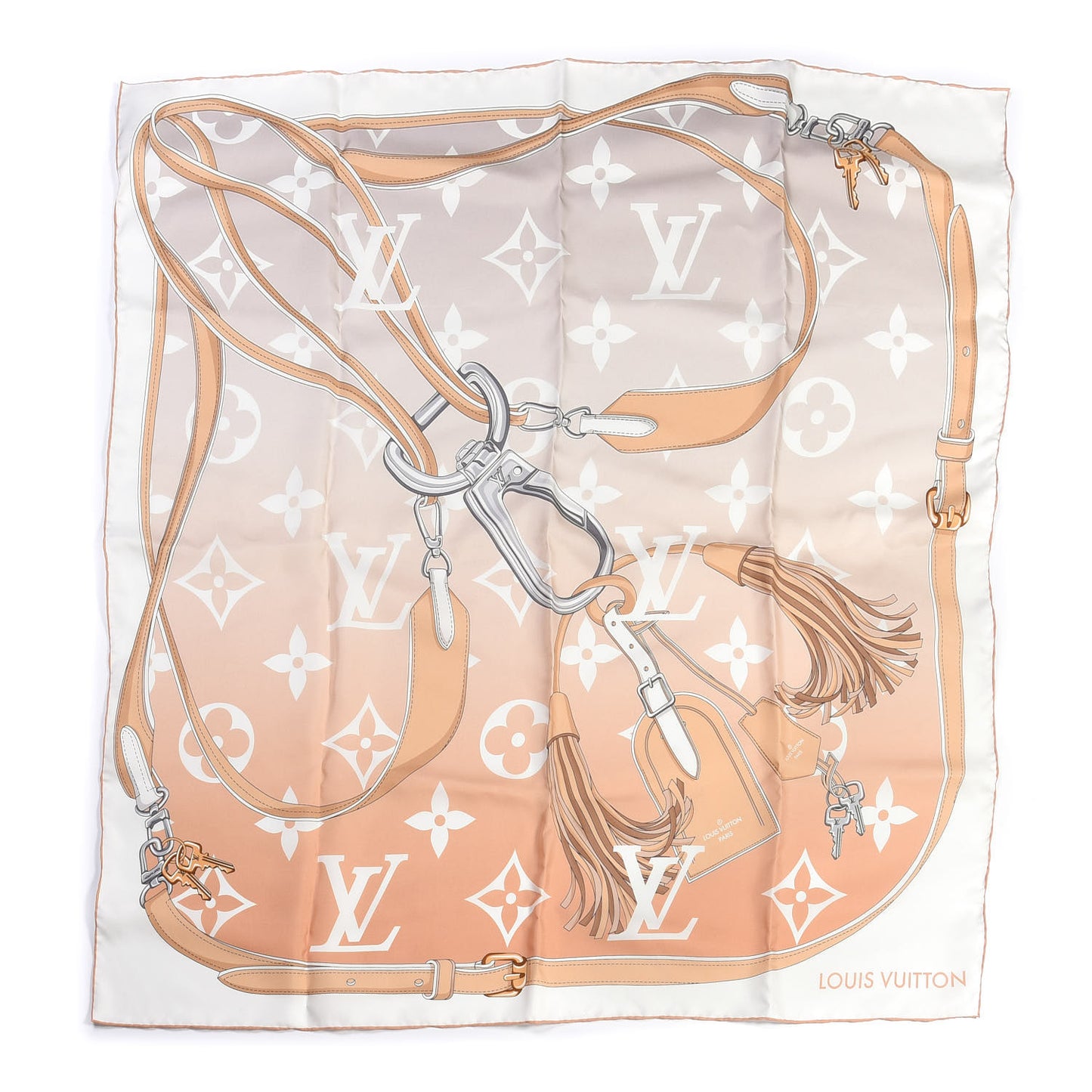 Silk Monogram Gradient By The Pool Square Scarf Brume