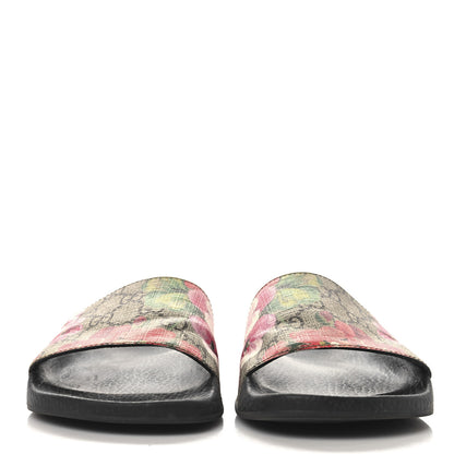 Gucci GG Supreme Monogram Blooms Slide Sandals 37 Beige Multicolor 3 of 7