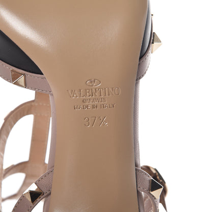 Valentino Garavani Calfskin Rockstud Ankle Strap 65mm Pumps 37.5 Black Poudre 6 of 8