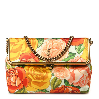 Saint Laurent Silk Floral Print Monogram Medium Sac Charniere Fanny Multicolor 1 of 9