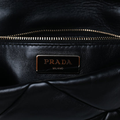 Prada Nappa Re-Nylon Triangle Quilted Patchwork System Flap Shoulder Bag Black 5 of 8