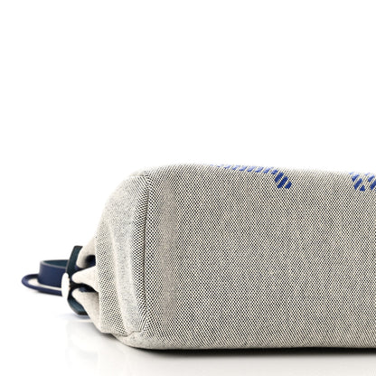 Hermes Vache Hunter Toile H Brides de Gala Herbag Zip Retourne 31 PM Bleu De France Ecru Black 10 of 12