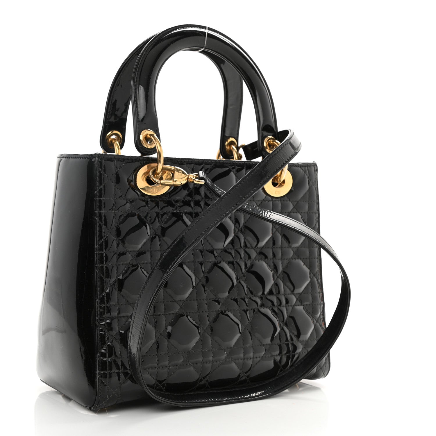 Christian Dior Patent Cannage Medium Lady Dior Black 3 of 9