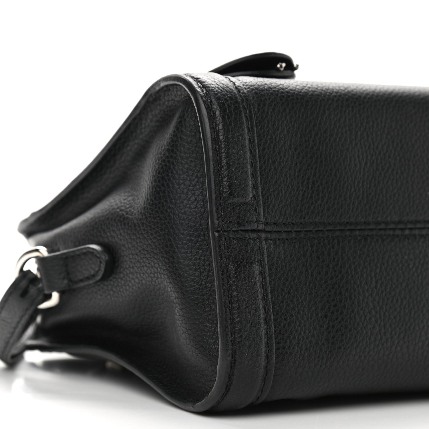 Alexander McQueen Pebbled Calfskin Mini Skull Padlock Zip Around Tote Black 7 of 10