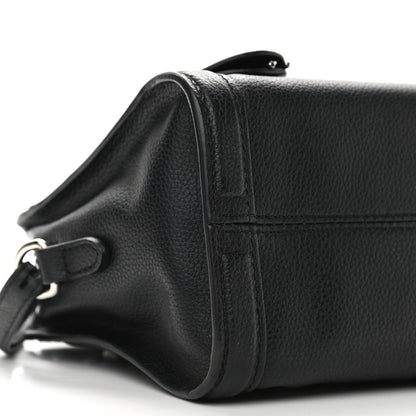 Alexander McQueen Pebbled Calfskin Mini Skull Padlock Zip Around Tote Black 7 of 10