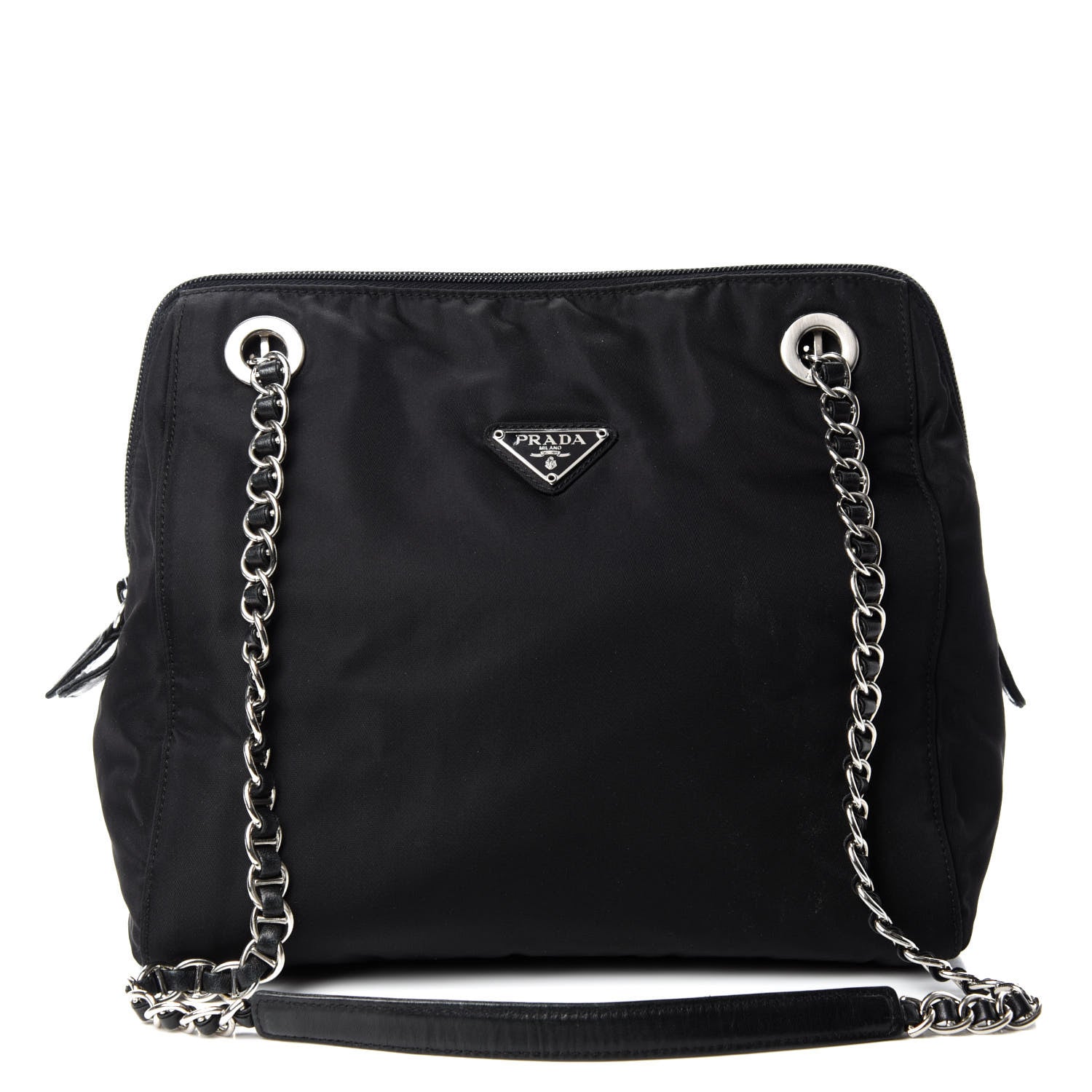 Prada Nylon Tessuto Chain Shoulder Bag Black 1 of 11