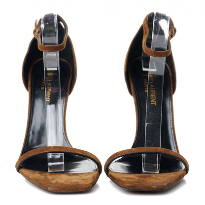 Saint Laurent Suede Calfskin Opyum 110 Sandals 37.5 Cachemere Gold 5 of 8