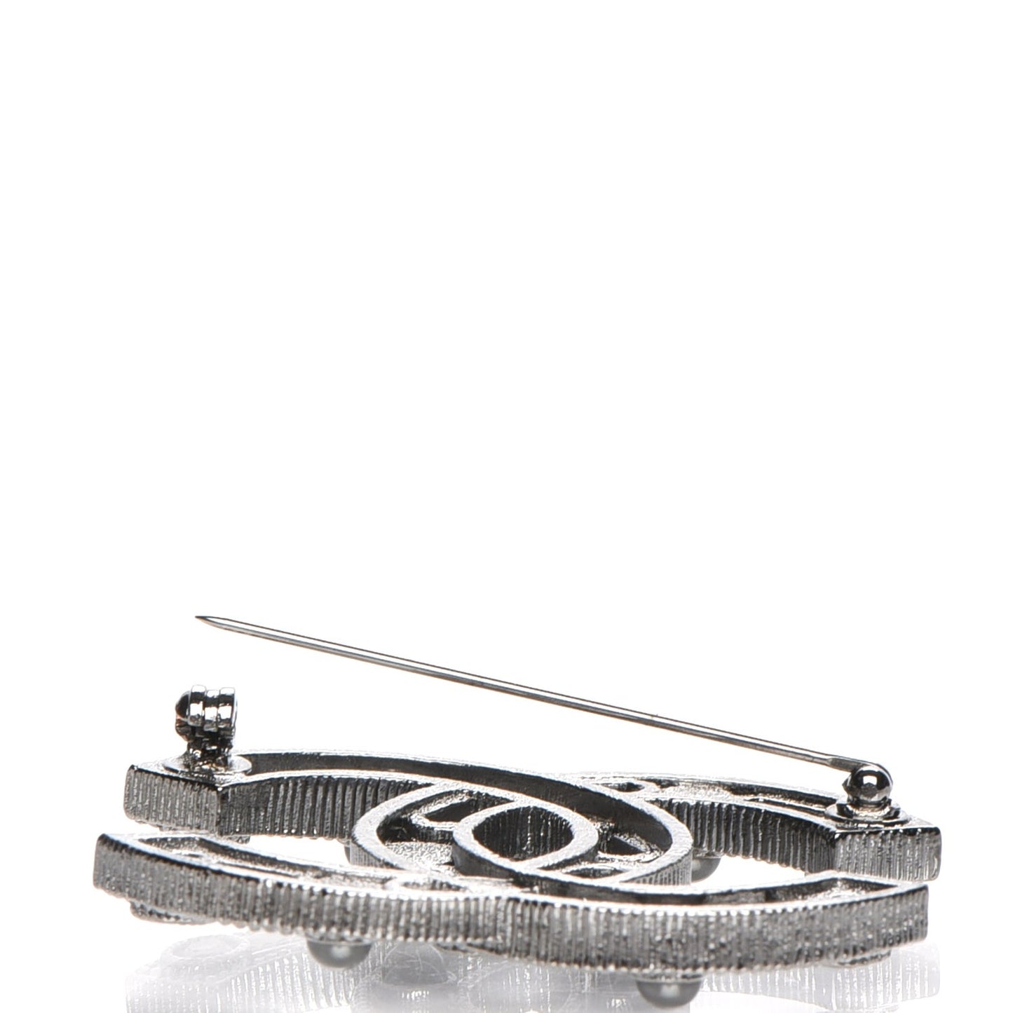 Ruthenium Pearl CC Brooch Black