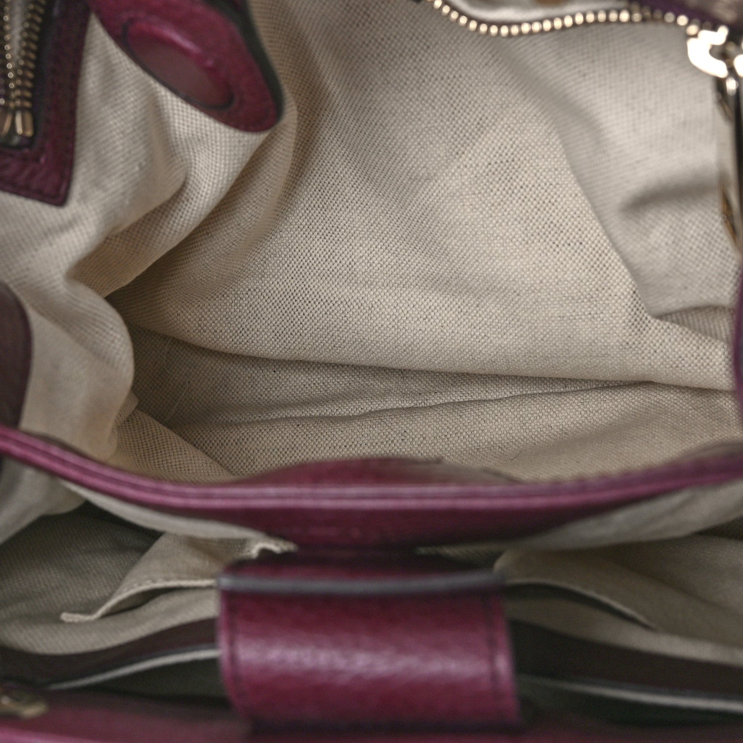 Gucci Calfskin Small Bamboo Shopper Tote Burgundy 4 of 8