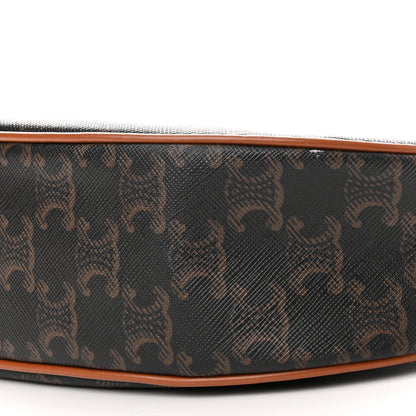 Celine Triomphe Canvas Calfskin Ava Shoulder Bag Tan 11 of 12