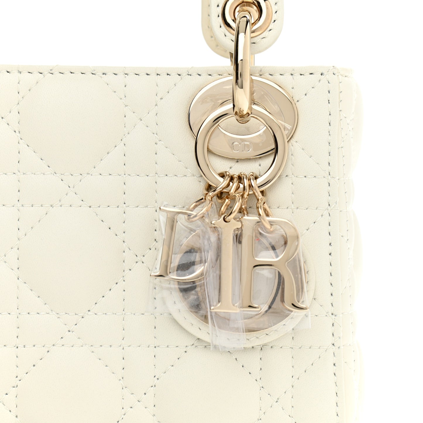 Lambskin Cannage Mini Lady Dior White