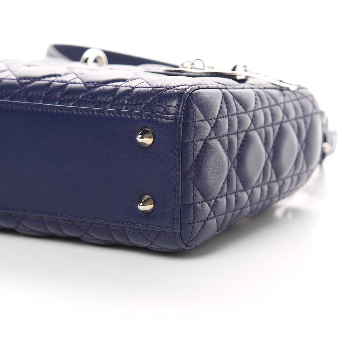 Lambskin Cannage Small Lucky Badges My Lady Dior Navy