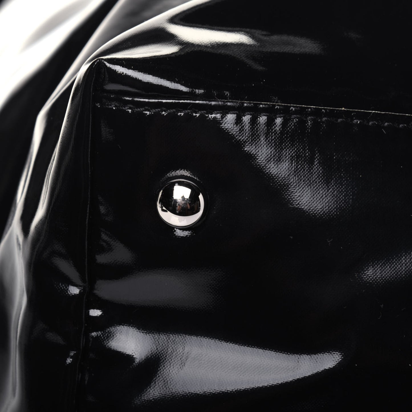 Vinyl Large La Pausa Bay Shopping Bag Black