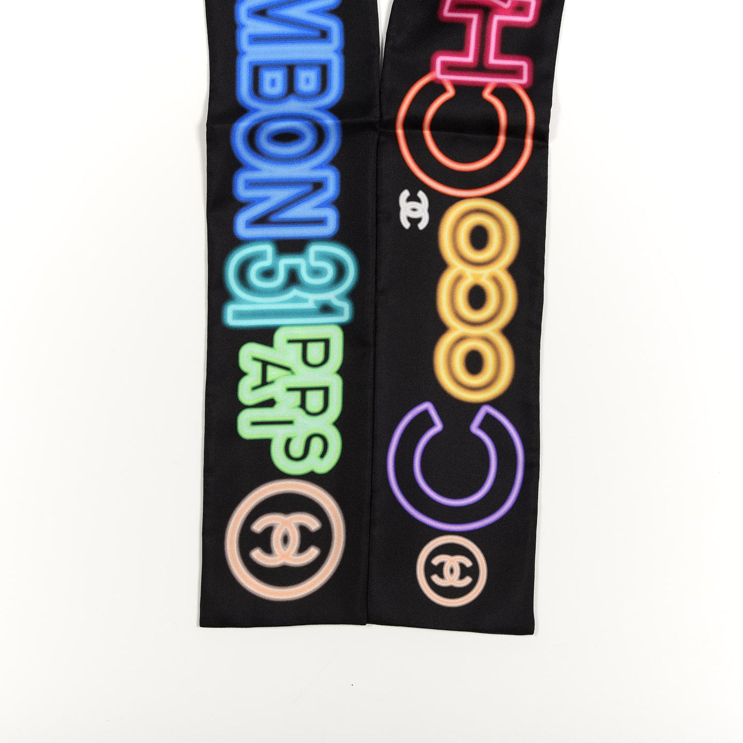 Silk Neon CC Bandeau Scarf Black Multicolor