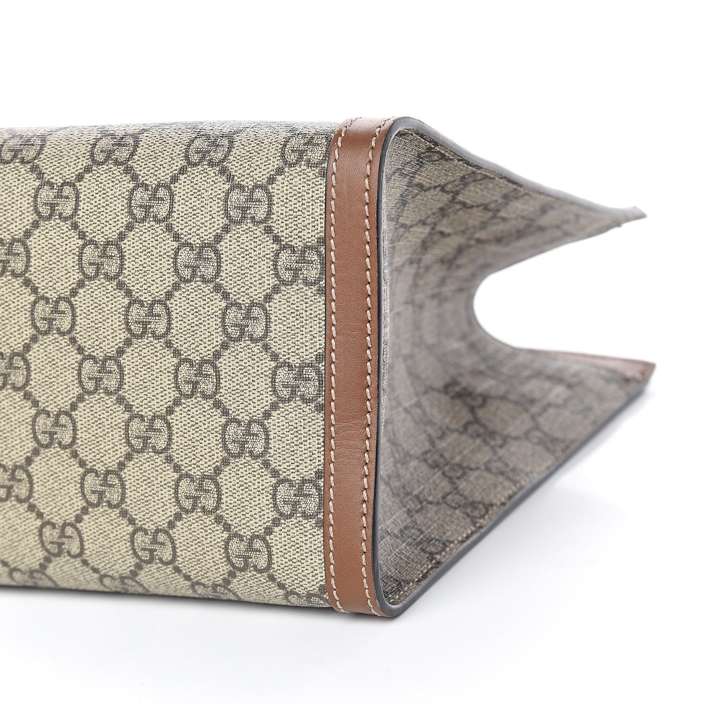 GG Supreme Monogram Medium Padlock Tote Beige Cuir