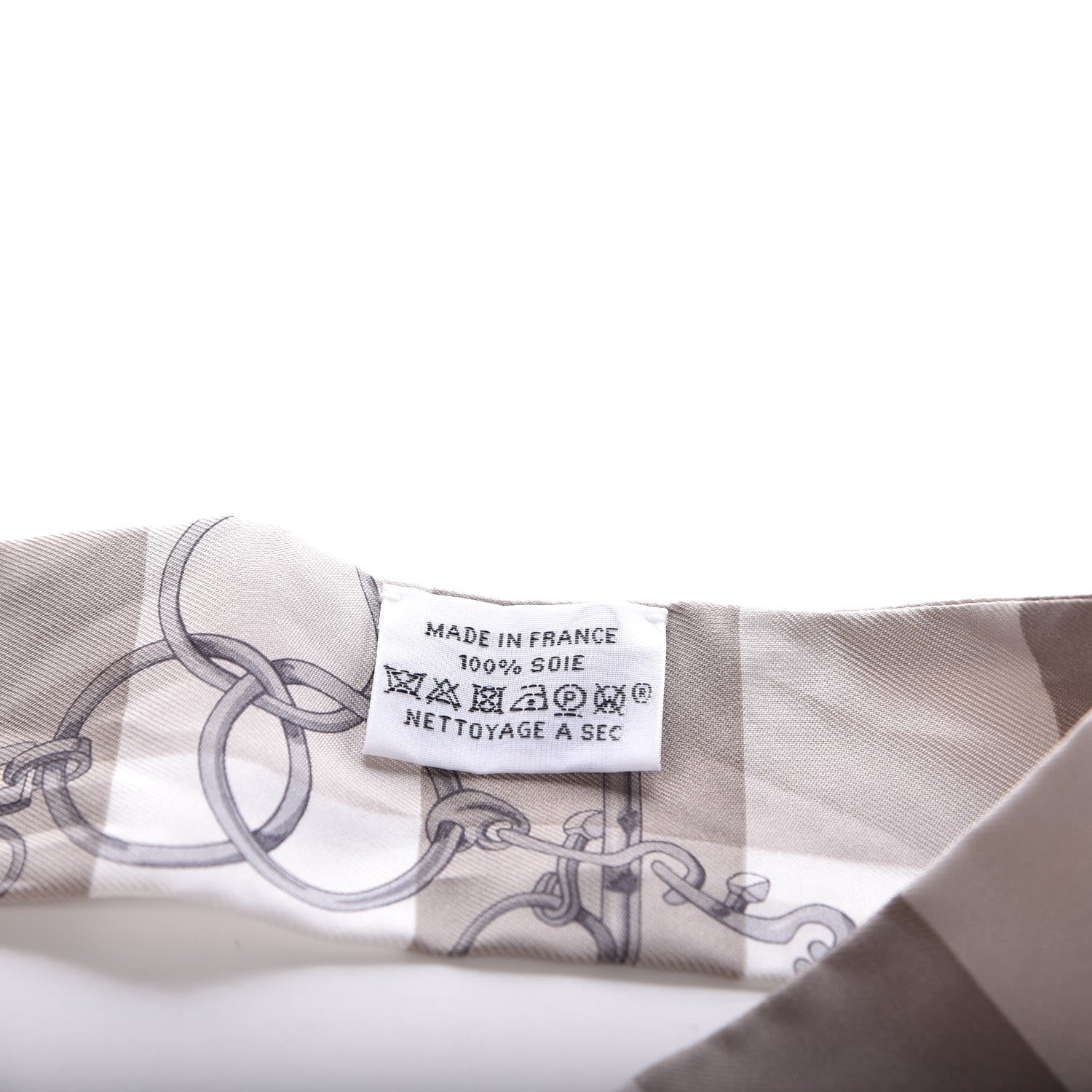 Hermes Silk Mors Et Gourmettes Vichy Twilly Etoupe Jaune Vif White 3 of 5