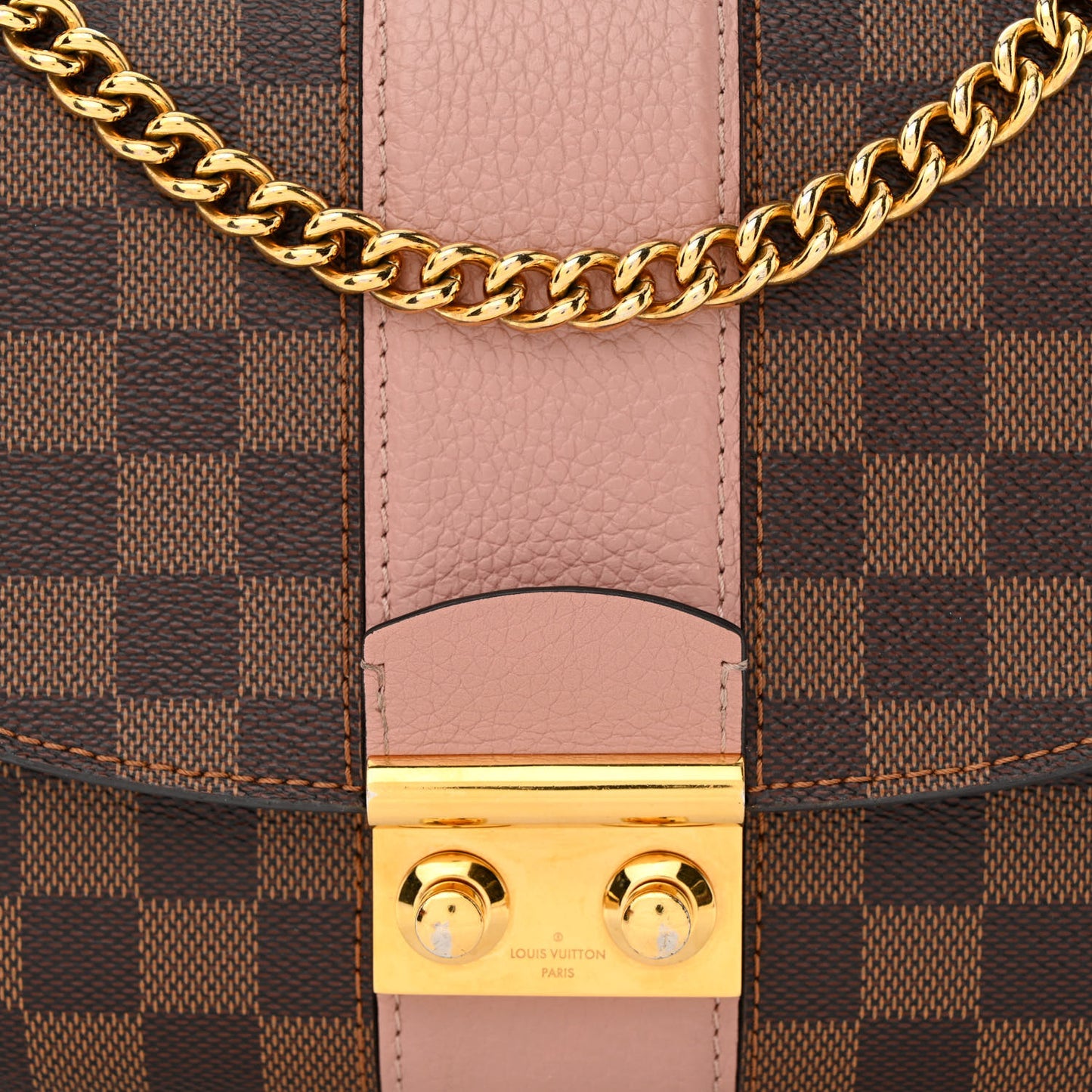 Damier Ebene Cuir Taurillon Wight Magnolia