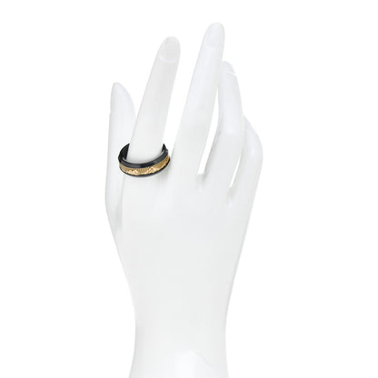 David Yurman 18K Yellow Gold Titanium 8mm Waves Ring 65 11 2 of 4