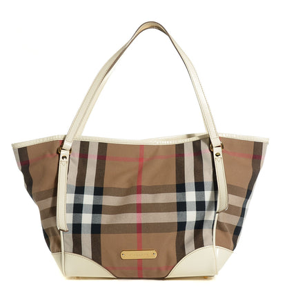 Burberry House Check Small Canterbury Tote White 1 of 12