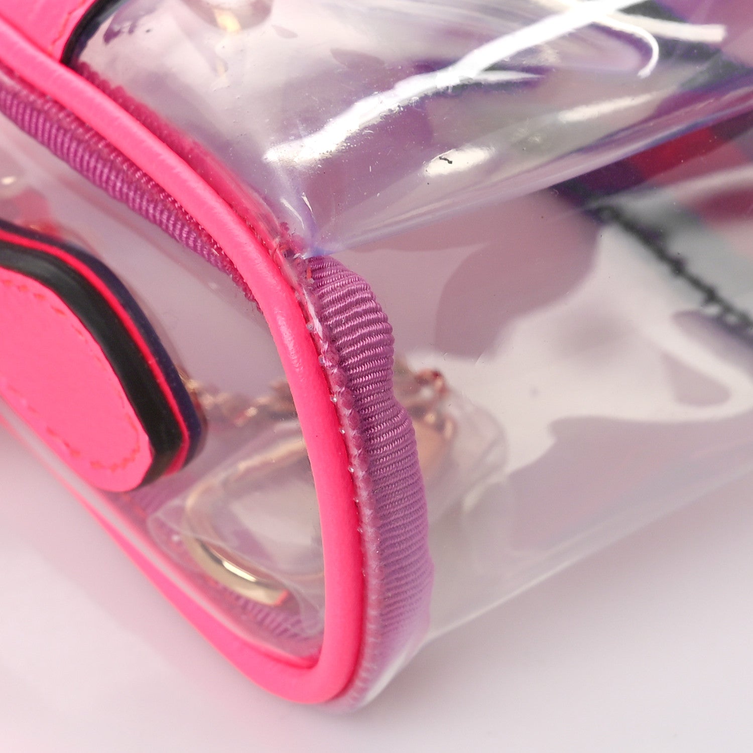 Gucci Vinyl Web Mini Ophidia Transparent Shoulder Bag Fluorescent Fuchsia 6 of 7