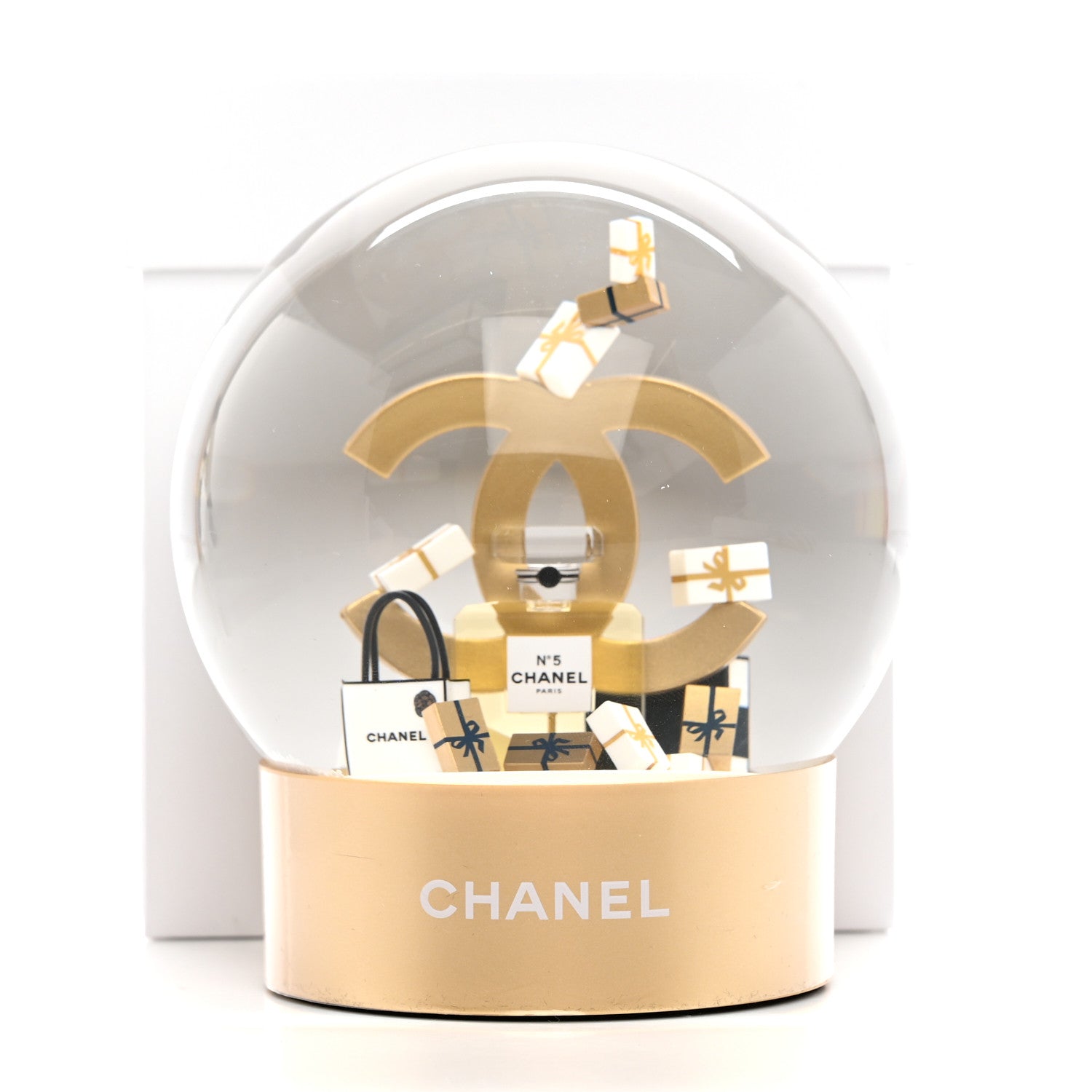 Chanel Glass CC Shopping Bag Snow Globe Gold 7 of 7