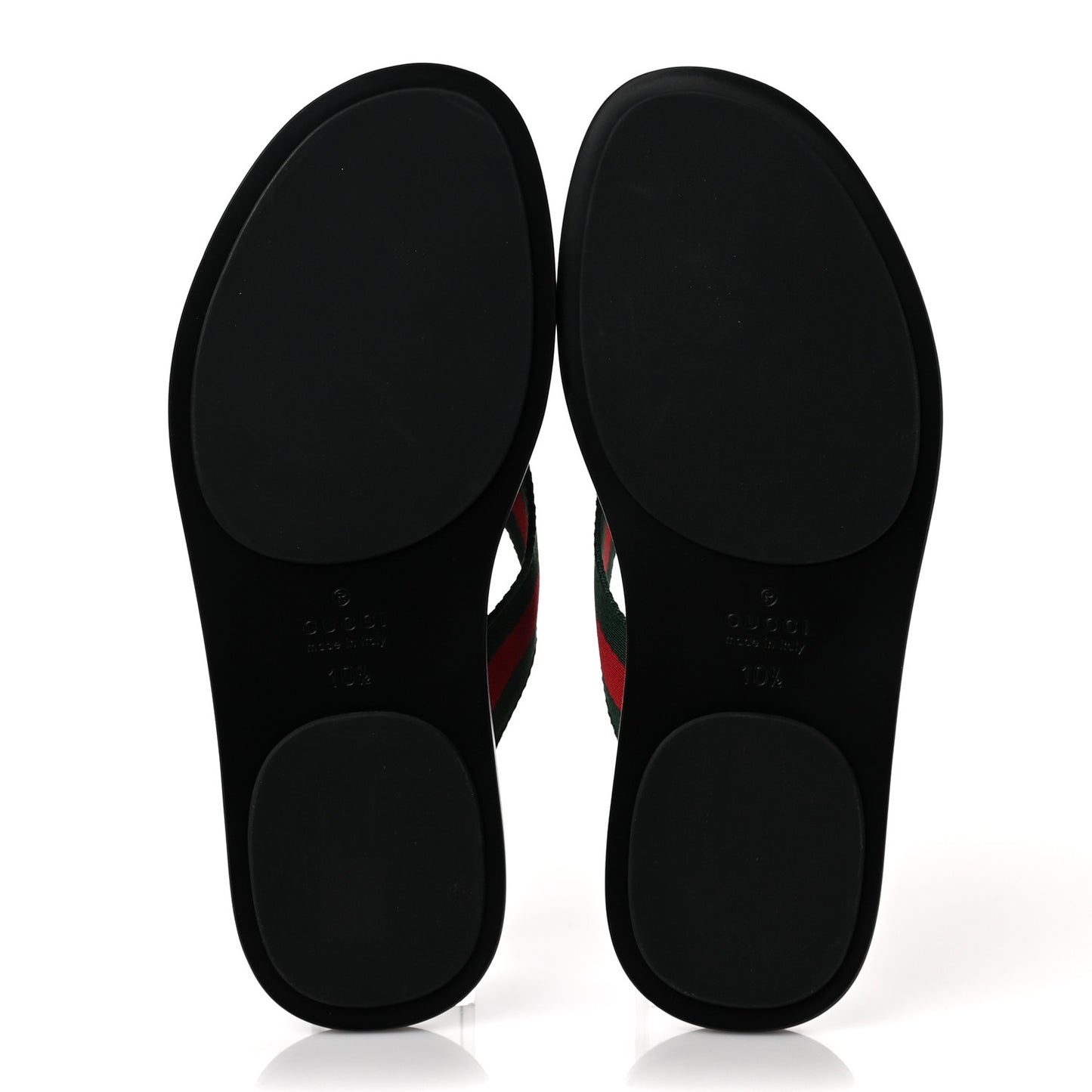 Nylon Calfskin Web Mens Thong Sandals 10.5 Green Red Black