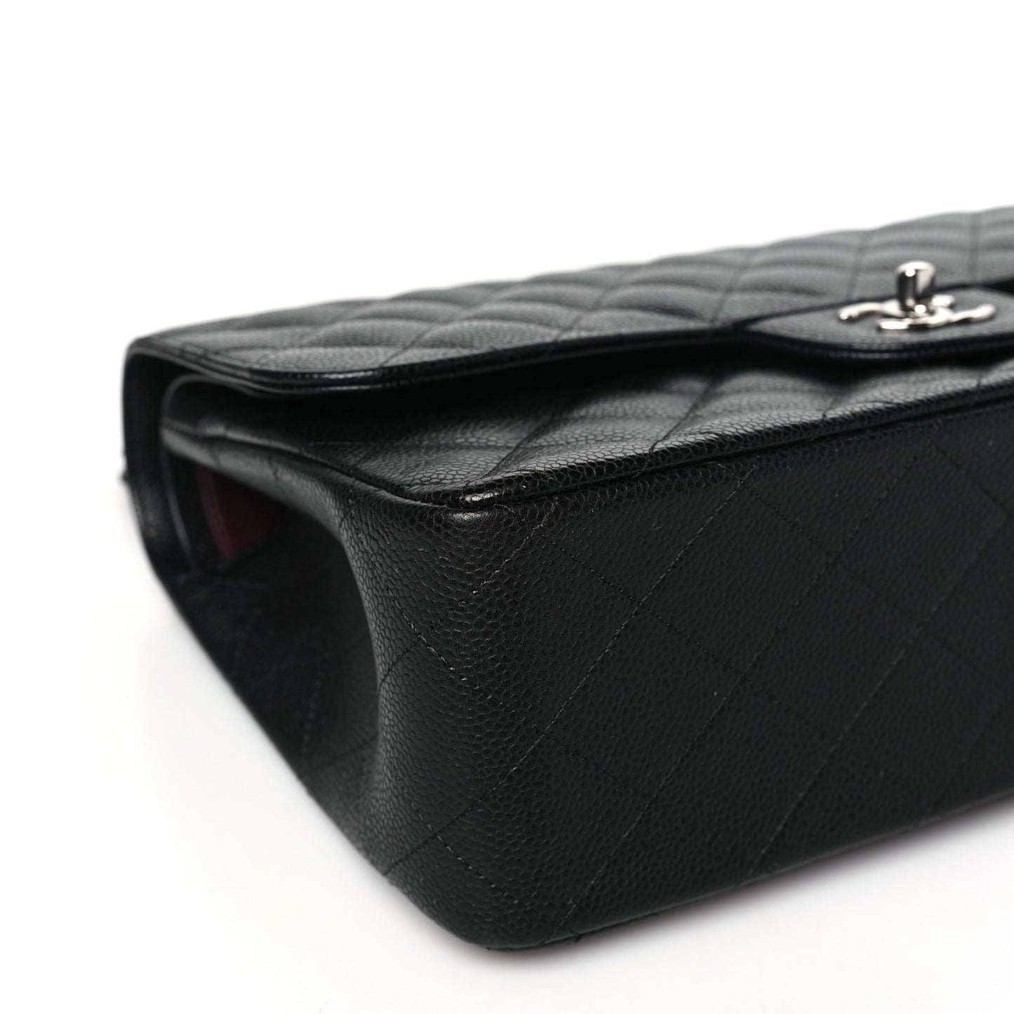 Caviar Quilted Jumbo Double Flap Black