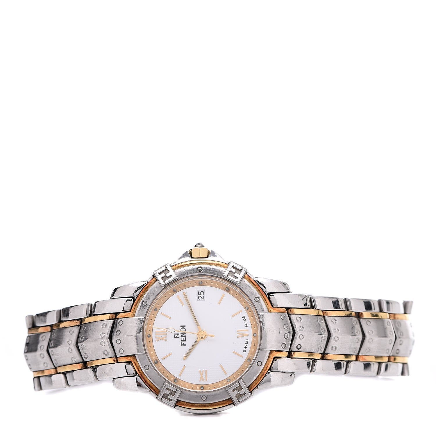 Fendi Stainless Steel 18K Yellow Gold 35mm Quartz Watch 3 of 6
