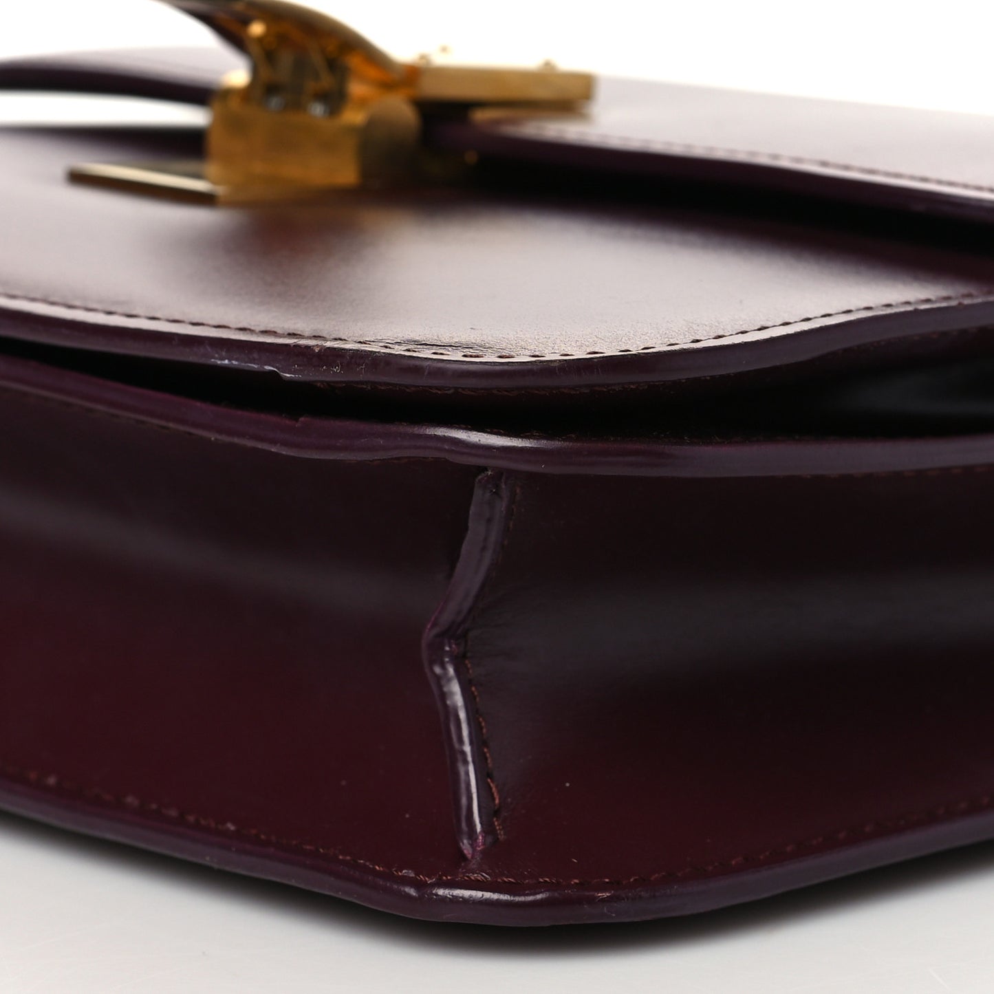 Box Calfskin Teen Classic Box Flap Bag Burgundy
