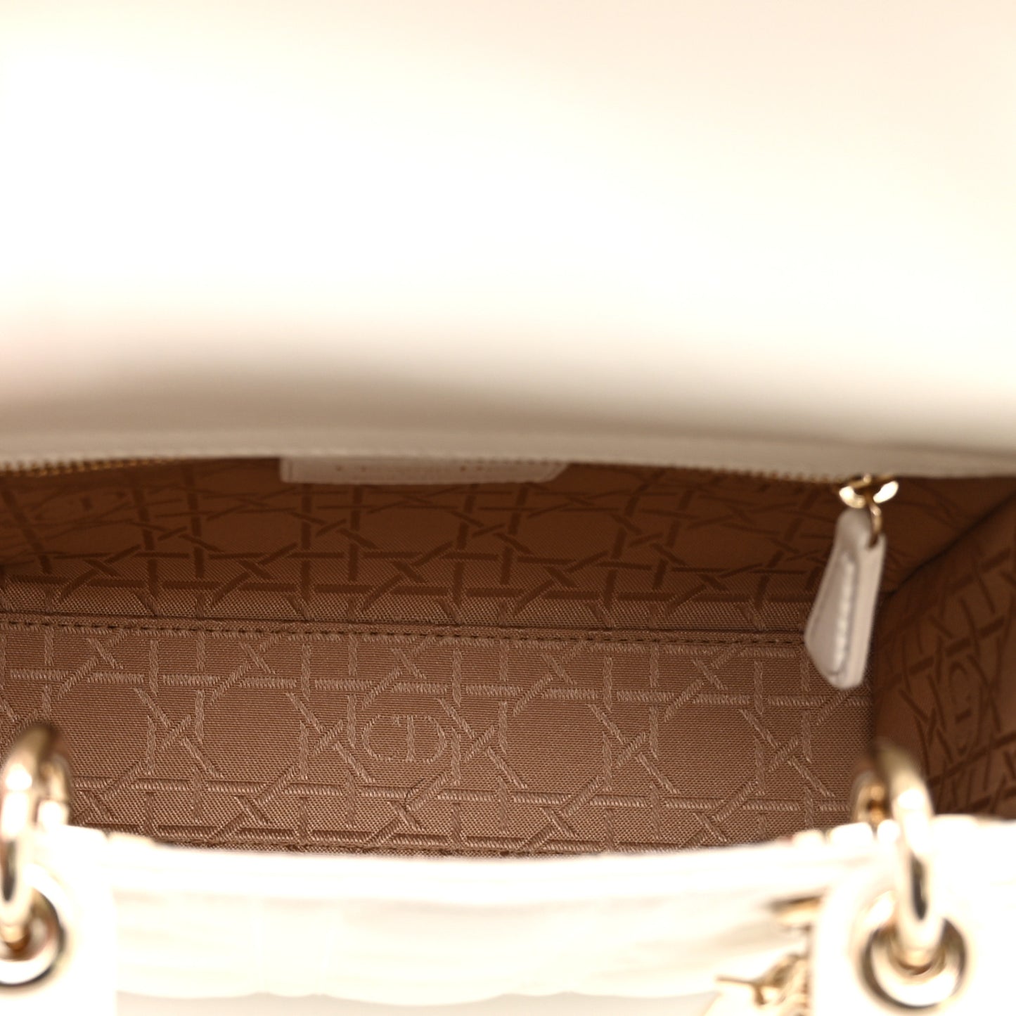 Lambskin Cannage Small My ABCDior Lady Dior White